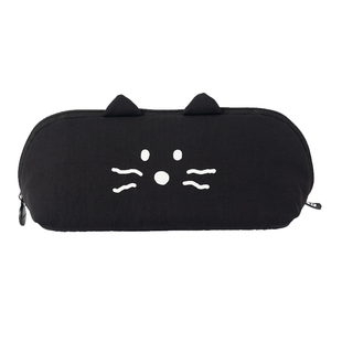 韩国romane可爱猫咪卡通笔袋文具袋杂物袋拉链学生便捷收纳包尼龙