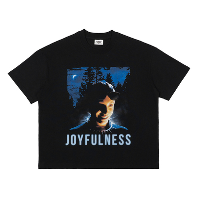 “JOYFULNESS”印花纯棉BOXY短袖