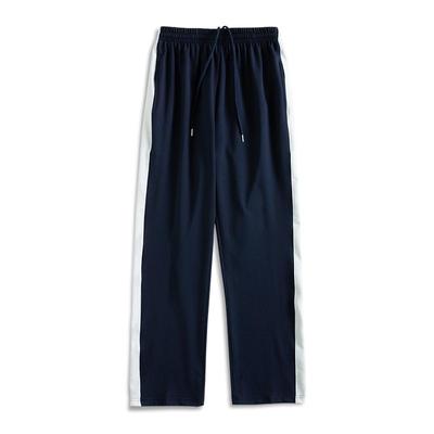 一条杠白边校服裤子藏青加绒加厚