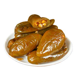 油焖港椒即食腌辣椒咸菜下饭菜酱香红油泡辣椒特辣下酒菜佐餐小菜