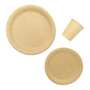 野餐盘一次性餐盘户外露营网红野餐用品餐具牛皮纸盘子蛋糕盘纸盘