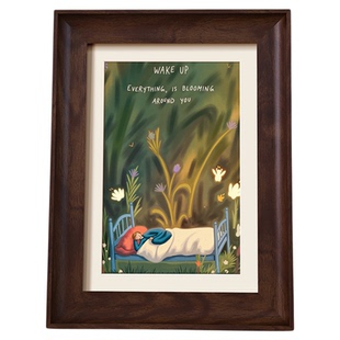 装裱画框空框架a4复古相框仿木质挂墙4k8k水彩素描a3油画拼图定制