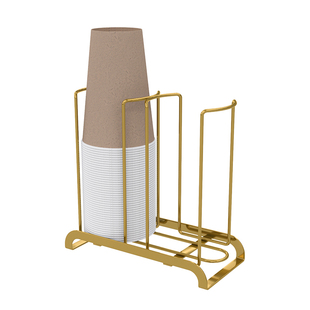 轻奢金属杯架子置物架商用桌面纸杯架一次性杯子取杯器水杯收纳盒