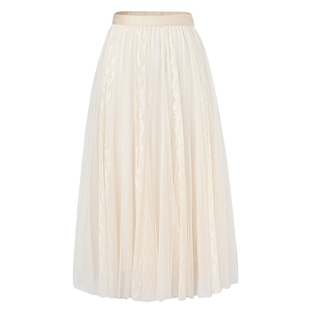 马天奴2025秋冬新款提花网纱半身裙半裙子蓬蓬裙长裙仙女裙气质