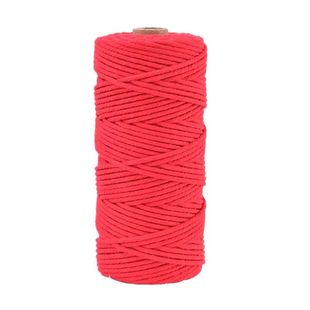 4mm彩色棉绳编织合股绳DIY手工编织花朵彩色编织装饰线挂毯棉线绳