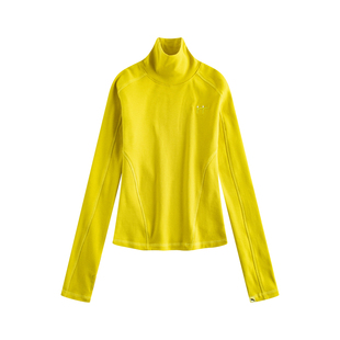 riverstone plus 高领纯色长袖T恤女冬季加厚修身刺绣打底衫上衣