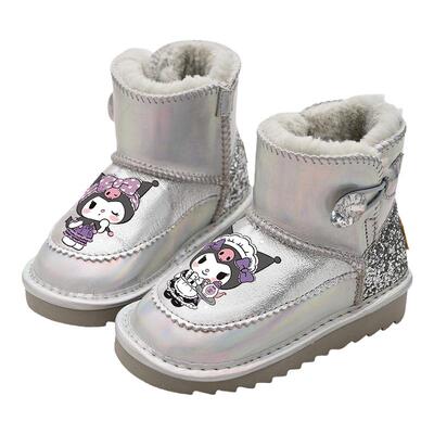 女童冬季真皮雪地靴加厚棉靴子