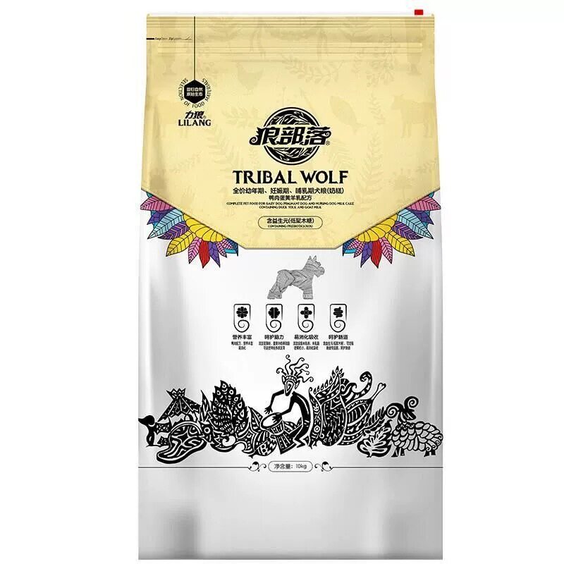 力狼狼部落狗粮10kg蛋黄奶糕离乳期金毛哈士奇中大型犬通用型20斤