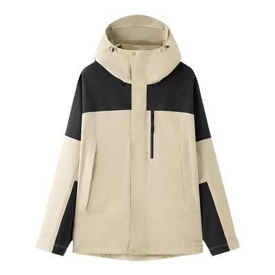 森马情侣冲锋衣户外风连帽外套男