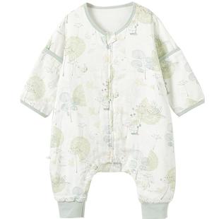 童泰婴儿睡袋纱布竹棉夏季薄款宝宝睡衣襁褓儿童分腿防踢被防惊跳