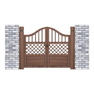 花园栅栏门庭院花园门围栏篱笆门室外防腐木门户外家用实木双开门