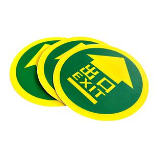 圆形人行通道地贴指示规范标识生产车间6s现场管理定位标贴访客陪同参观 保持通道畅通工厂耐磨防水提示地标