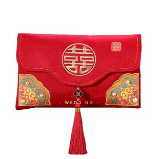 红包结婚专用2026新款高级感改口费随份子新婚婚礼万元布艺红包封