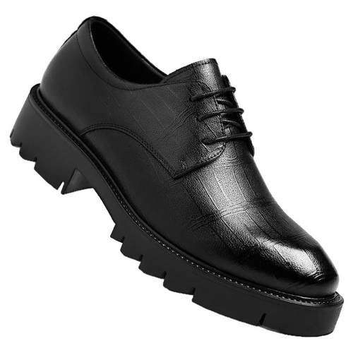 新款商务正装皮鞋男士内增高鞋8/10cm真皮厚底新郎鞋结婚鞋子男鞋