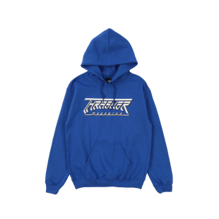 THRASHER 未来白色下斜特殊字体印花帽衫 HOOD LOGO 火焰连帽卫衣