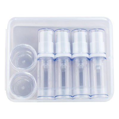 6件套 旅行真空瓶套装喷雾分装瓶水乳液面霜膏霜盒便携护肤品粉底