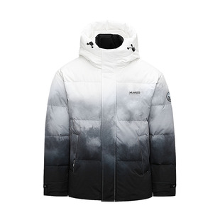 HLA/海澜之家极光95绒羽绒服2025秋冬新三防石墨烯印花连帽外套男