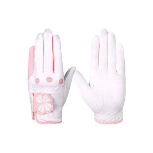 高尔夫球手套女士韩版防滑型透气手套超纤布耐磨GOLF球手套1双装