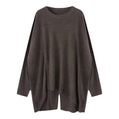 张小某 梨形定制 春季气质慵懒不规则下摆抽绳针织衫1BW12Z2505