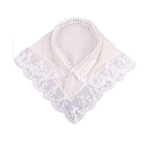 甜美蕾丝头巾发箍一体女2025新款高级感田园风三角巾发带发饰发巾