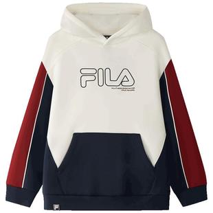 FILA KIDS斐乐童装儿童卫衣2025冬季新款男大童加绒保暖连帽上衣