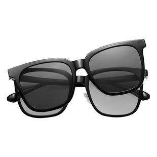 LOHO黑框套镜防蓝光眼镜架磁吸近视墨镜女眼睛可配度数男平光GM框