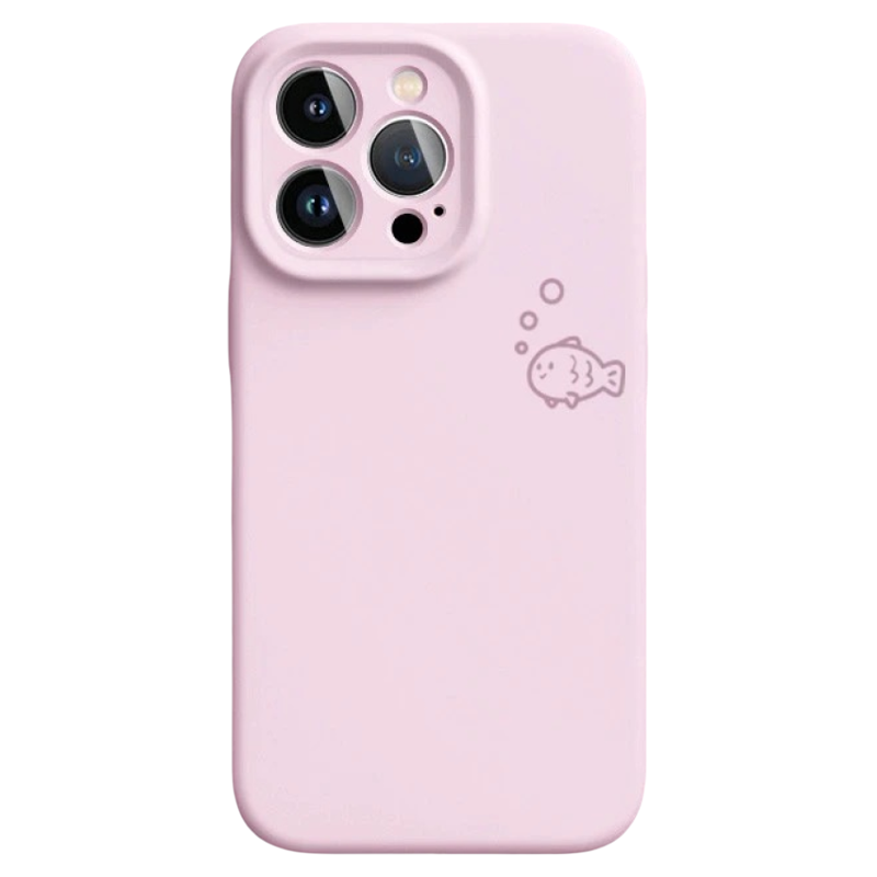 适用于苹果17promax手机壳iPhone16小鱼图案17Air情侣15液态硅胶14相机按键一体全包13防摔12软糯手感11情侣