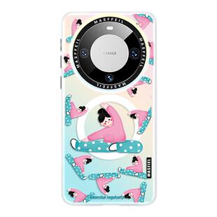 MASFEIL × 瑜伽女孩适用华为Mate60Pro手机壳磁吸支架mate50/40保护套不撞壳mata30可爱60por+全包防摔新款