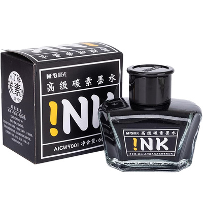 【正版品牌】碳素高级墨水不漏墨汁黑色纯蓝红色墨水学生专用60ml瓶装通用钢笔吸墨不堵笔书法用练字书写顺滑