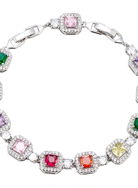 KREAM 彩色锆石手链男嘻哈女同款个性潮流饰品欧美