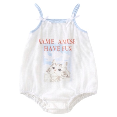 婴儿夏季新款吊带包屁衣