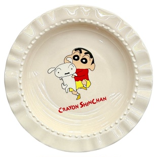 【HCX赫晨希&蜡笔小新】盘子家用菜盘可爱餐具生日礼物水果早餐盘