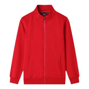 秋冬立领卫衣工作服定制餐饮超市长袖外套订做服务员工装印绣logo