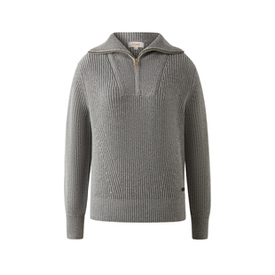 【含山羊绒】Eland衣恋毛衣女时尚大翻领长袖针织衫2025冬季新款