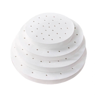 蒸笼纸蒸包子馒头垫纸圆形有孔一次性食品级不粘锅硅油蒸笼屉垫纸