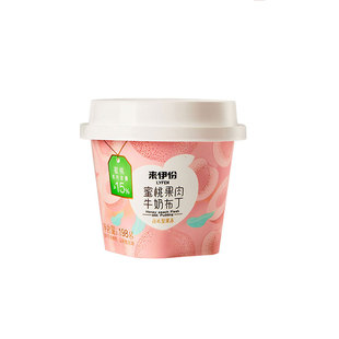 来伊份蜜桃果肉牛奶布丁198g*5杯什锦果肉含乳型果冻甜品休闲零食