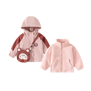 新年班喜迪女童外套春秋2025新款宝宝三合一防风三防儿童衣服秋冬