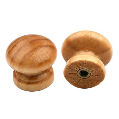 实木单孔蘑菇小拉手抽屉圆形原木