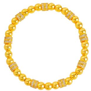 古法传承镶钻小蛮腰跑环手链女士两世欢串珠越南沙金仿真黄金首饰