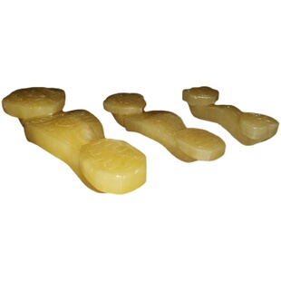 天然米黄玉石手工雕刻如意小号手把件桌面摆件小件迷你随身把玩件