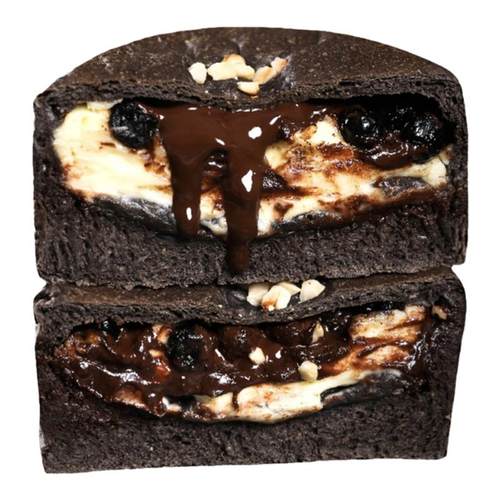 爆浆黑巧克力蓝莓奶酪大鼓欧包夹心面包车轮饼粗粮代早餐健康营养