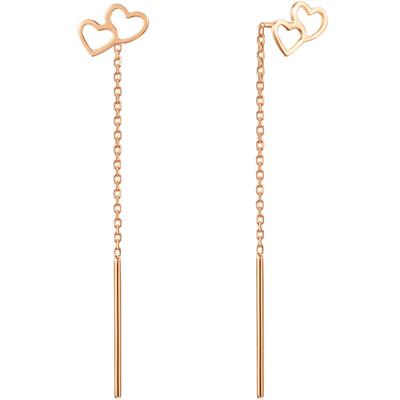 谢瑞麟甜心系列18K玫瑰金耳线