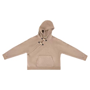 JUSTSHINE 不对称牛角扣卫衣亲肤复古学院风上衣小众设计感卫衣