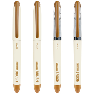 白雪纤维笔直液式中性笔高颜值软头加粗1.0mm学生大容量柔绘笔黑