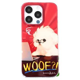 【支持17】星期天家打工暴躁猫咪潦草小狗艺术双层镭射闪粉可爱卡通IMD情侣iPhone16ProM苹果15华为p70mate60