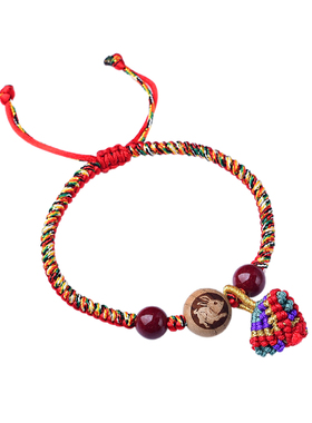 宝宝端午节小粽子五彩绳朱砂桃木