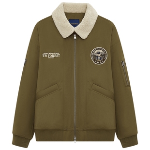 TeenieWeenie小熊男装简约潮流棉服年冬季机车风加厚外套男款夹克