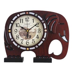 中式客厅座钟木质静音卧室台钟台式装饰石英钟表实木中国风摆件