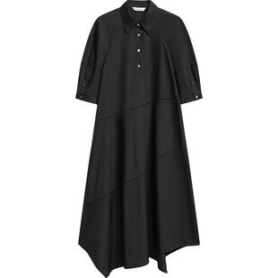 【有机棉】播不规则连衣裙女夏季宽松长款衬衫裙DDR2LD5510