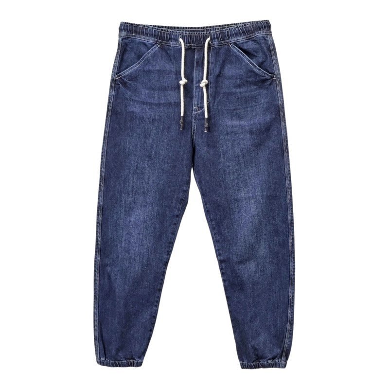 ABLE,JEANS松紧腰束脚休闲裤子